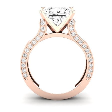 Lavender Moissanite Matching Band Only (engagement Ring Not Included) For Ring With Princess Center rosegold