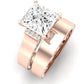 Lavender Moissanite Matching Band Only (engagement Ring Not Included) For Ring With Princess Center rosegold