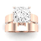 Lavender Moissanite Matching Band Only (engagement Ring Not Included) For Ring With Princess Center rosegold