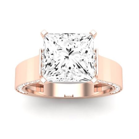 Lavender Moissanite Matching Band Only (engagement Ring Not Included) For Ring With Princess Center rosegold