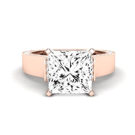 Lavender Moissanite Matching Band Only (engagement Ring Not Included) For Ring With Princess Center rosegold