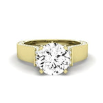 Lavender Moissanite Matching Band Only (engagement Ring Not Included) For Ring With Round Center yellowgold