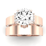 Lavender Moissanite Matching Band Only (engagement Ring Not Included) For Ring With Round Center rosegold