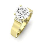 Lavender Moissanite Matching Band Only (engagement Ring Not Included) For Ring With Round Center yellowgold