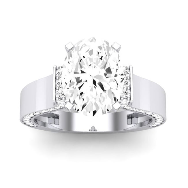 4.00 ct - Lavender - Oval Lab Diamond Engagement Ring (IGI Certified)