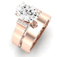 Lavender Oval Moissanite Bridal Set rosegold