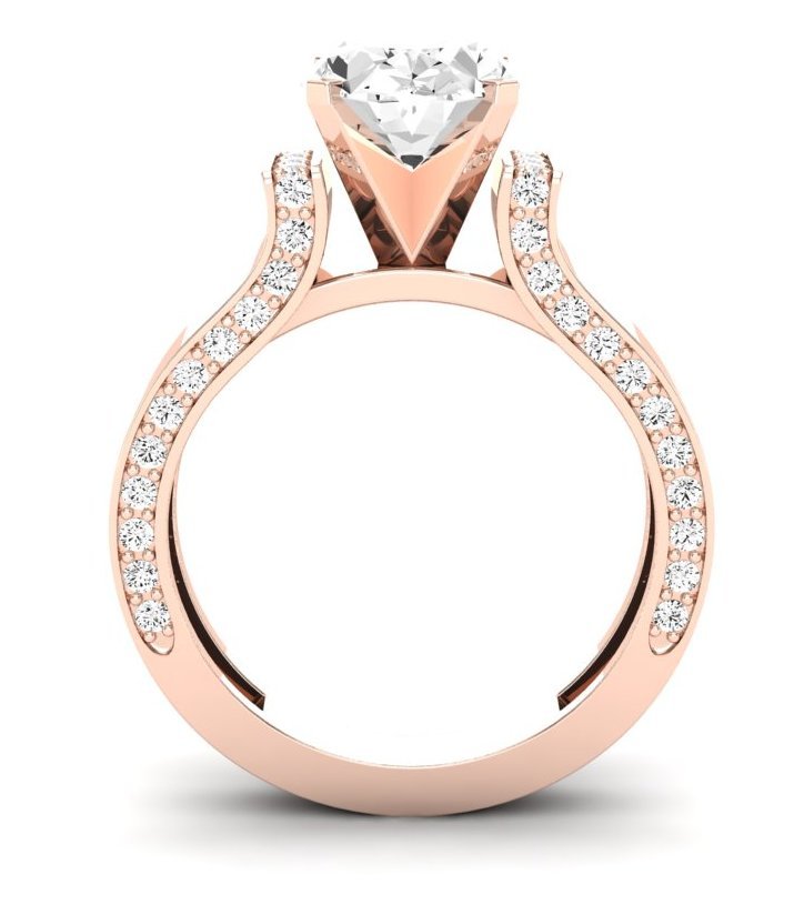 Lavender Oval Moissanite Engagement Ring rosegold