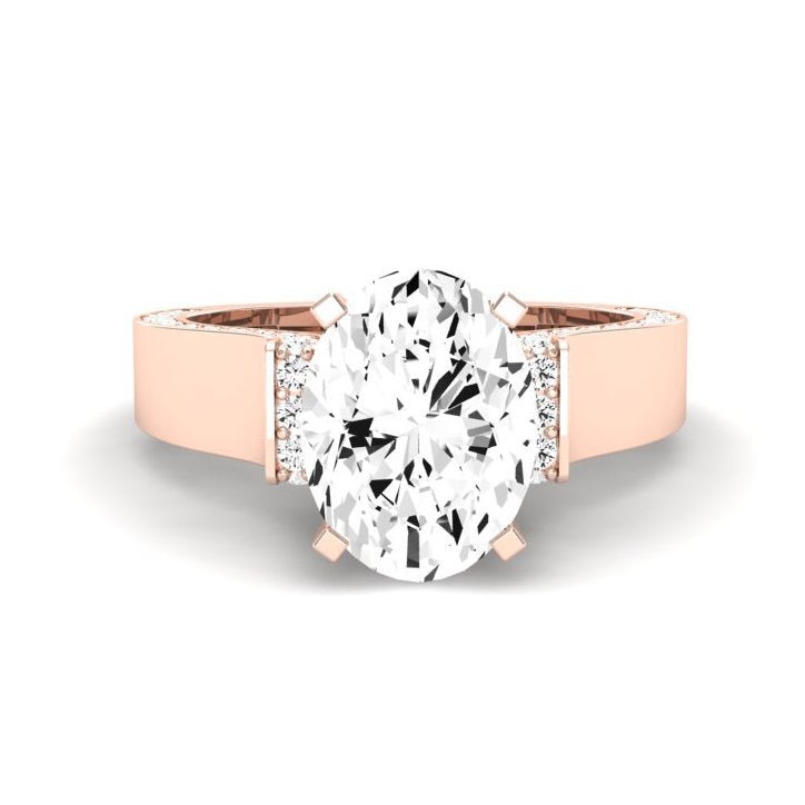 Lavender Oval Moissanite Engagement Ring rosegold