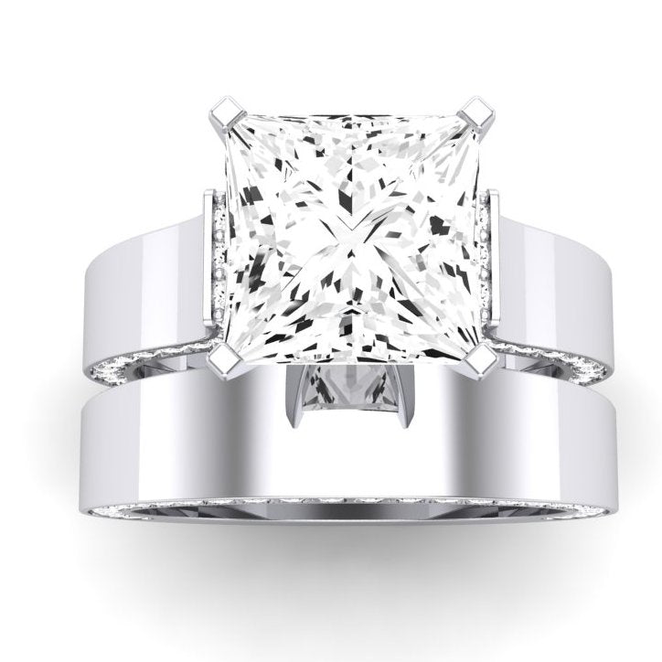 3.00 ct - Lavender - Princess Lab Diamond Bridal Set (IGI Certified)