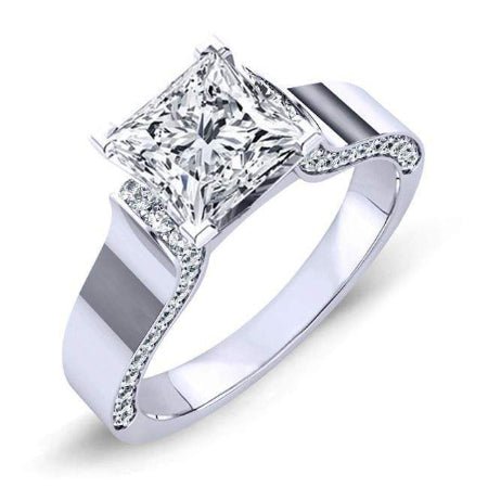 4.00 ct - Lavender - Princess Lab Diamond Engagement Ring (IGI Certified)