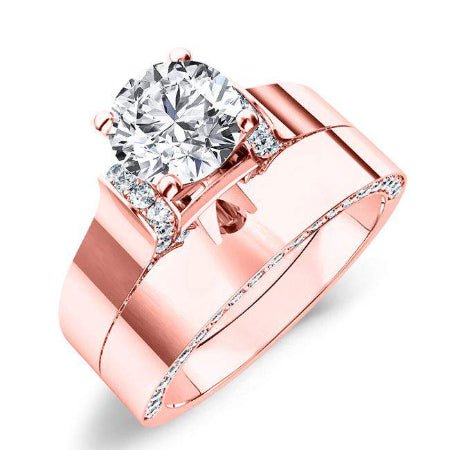 Lavender Round Diamond Bridal Set (Lab Grown Igi Cert) rosegold