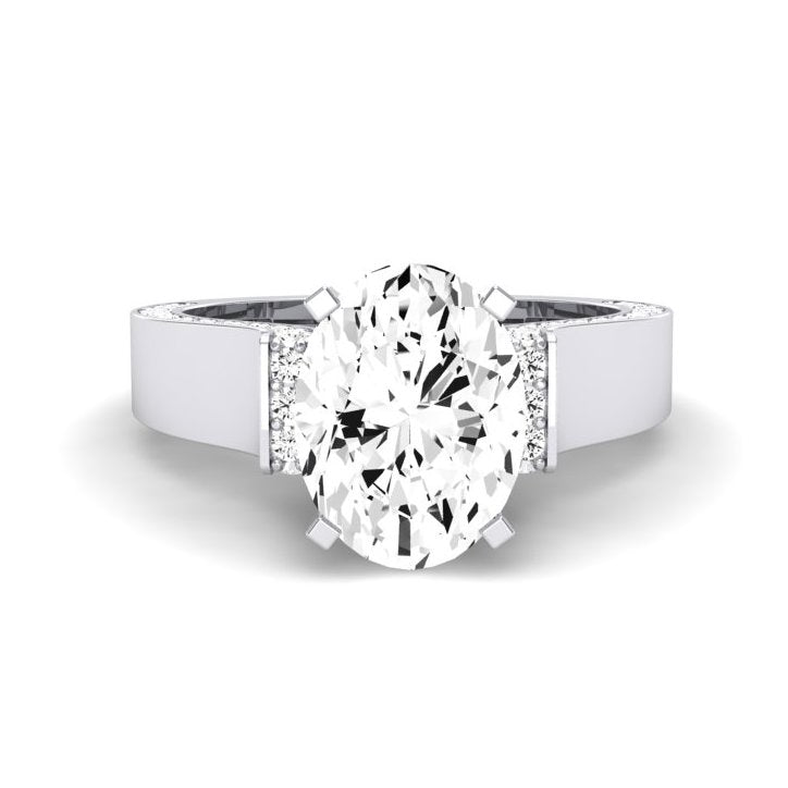 Lavender Oval Diamond Engagement Ring (Lab Grown Igi Cert) whitegold