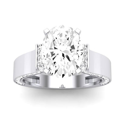 Lavender Oval Diamond Engagement Ring (Lab Grown Igi Cert) whitegold