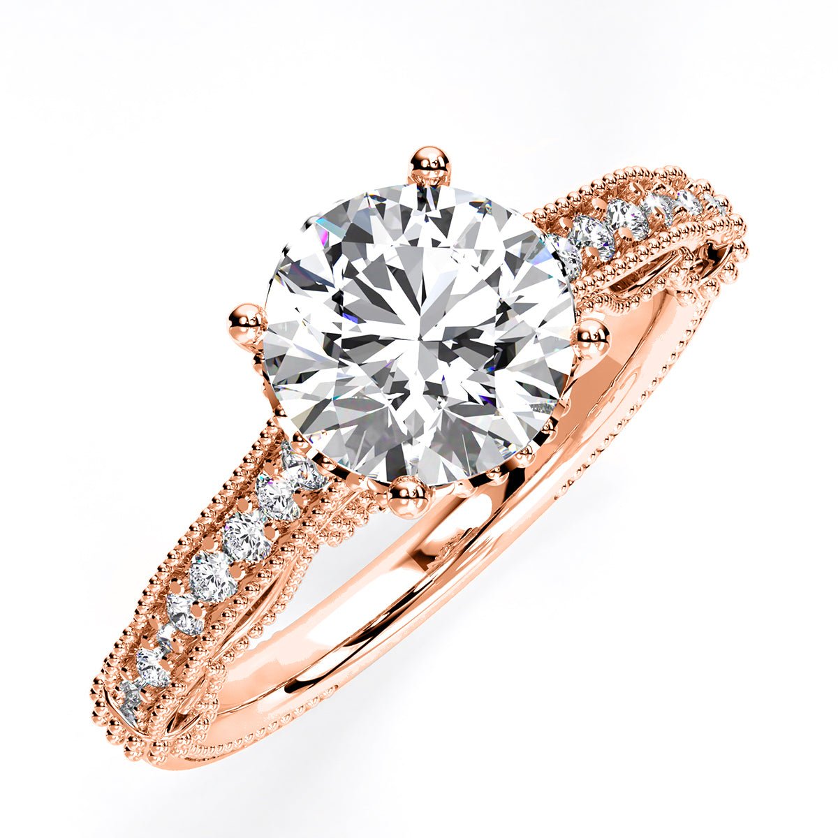 Laylani Round Diamond Engagement Ring (Lab Grown Igi Cert) rosegold