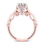 Laylani Moissanite Matching Band Only (engagement Ring Not Included) For Ring With Cushion Center rosegold