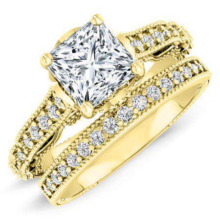 Laylani Moissanite Matching Band Only (engagement Ring Not Included) For Ring With Princess Center yellowgold