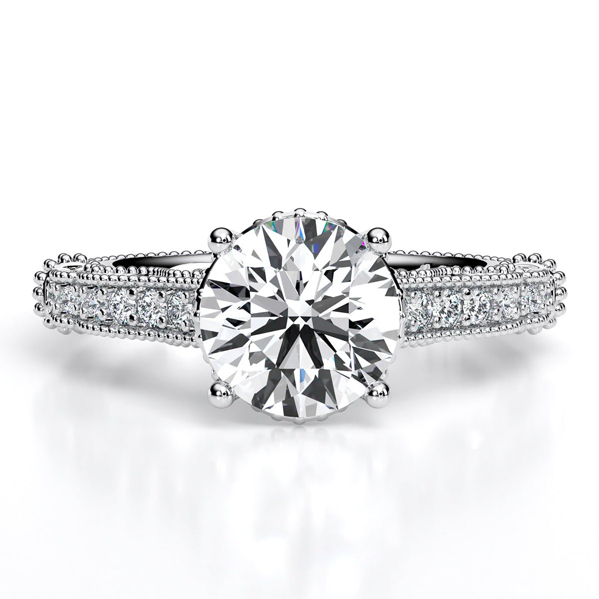 Laylani Round Diamond Engagement Ring (Lab Grown Igi Cert) whitegold