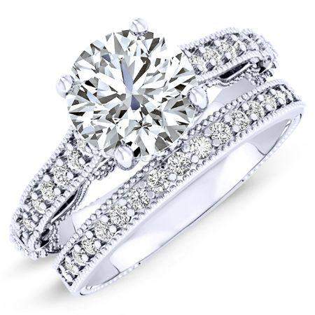 Laylani Round Moissanite Bridal Set whitegold