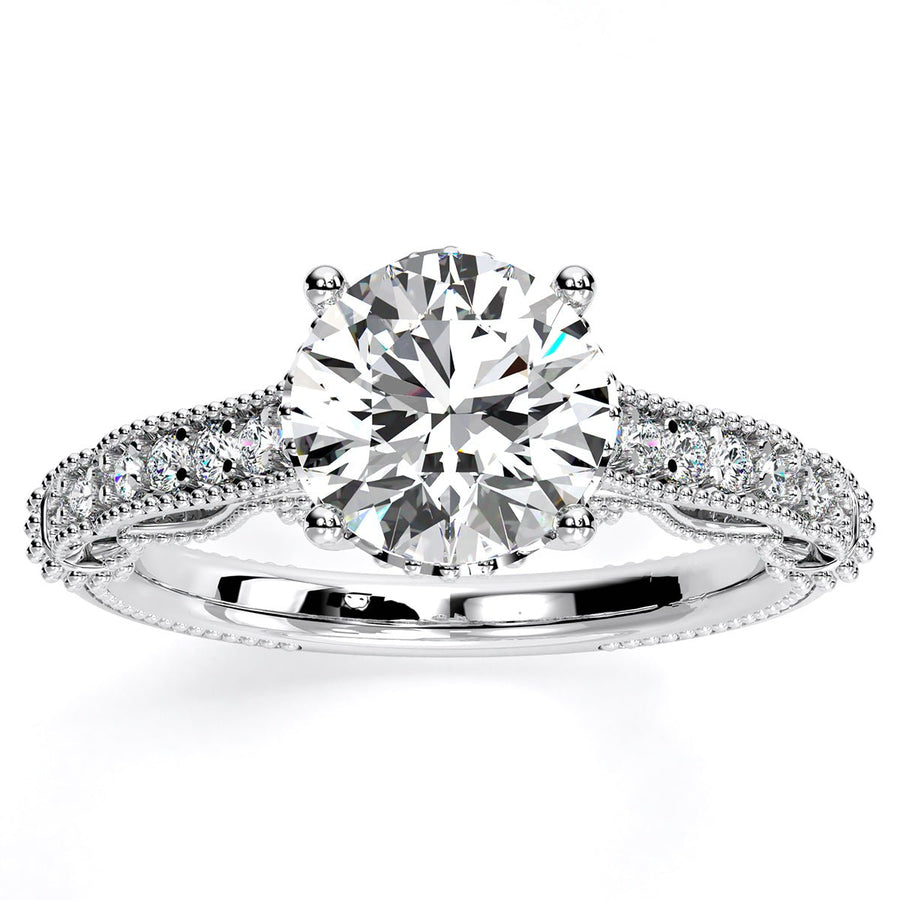 1.00 ct - Laylani - Round Moissanite Engagement Ring