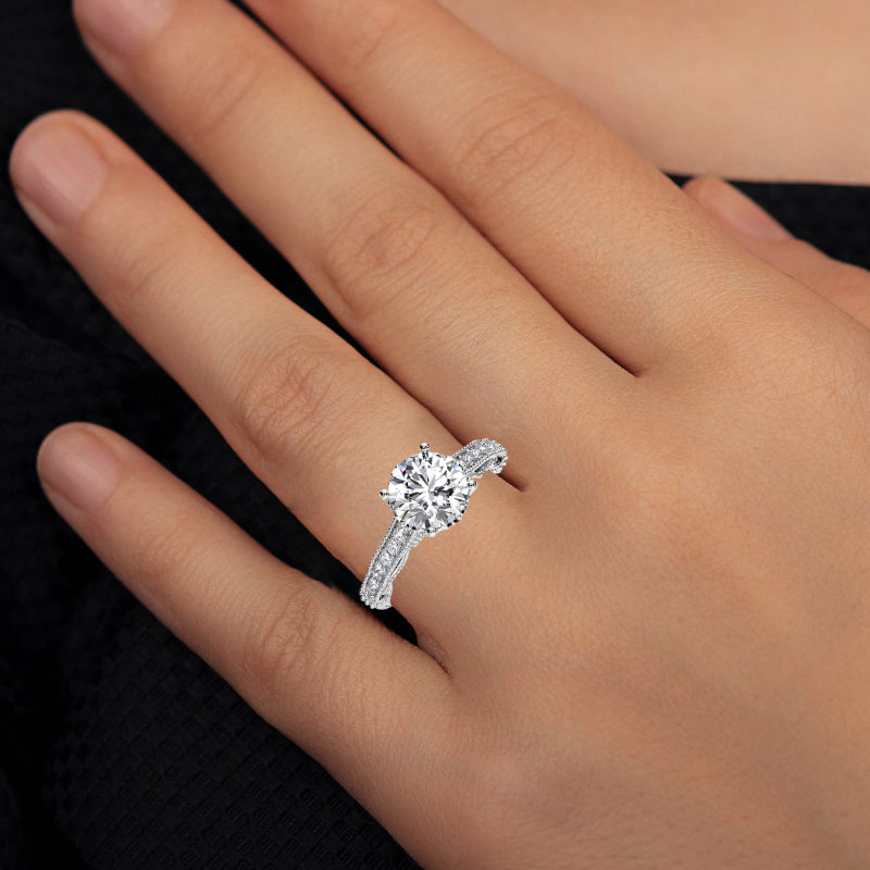 Laylani Round Diamond Engagement Ring (Lab Grown Igi Cert) whitegold