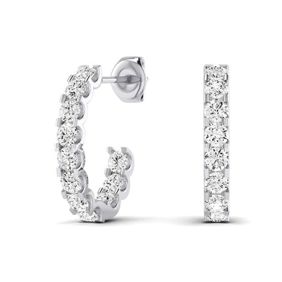 Layton Round Cut Diamond Halo Earrings (Clarity Enhanced) whitegold