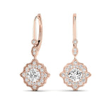 Layton Round Cut Moissanite Halo Earrings rosegold