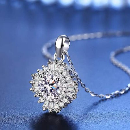 Leanna Moissanite Necklace whitegold