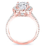 Lilac Cushion Moissanite Engagement Ring rosegold