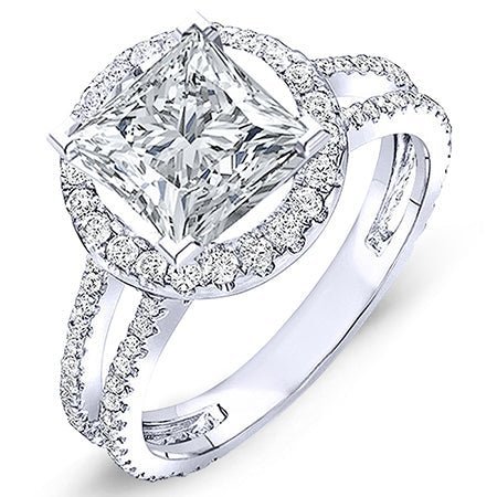 2.00 ct - Lilac - GIA Natural Princess Diamond Engagement Ring