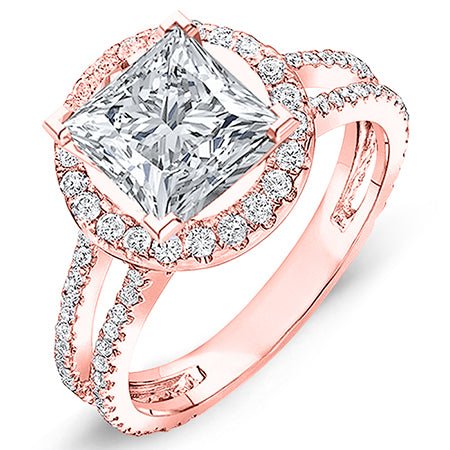 Lilac Princess Diamond Engagement Ring (Lab Grown Igi Cert) rosegold