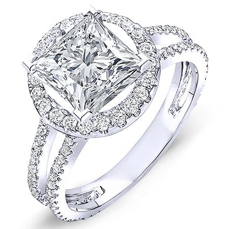 3.00 ct - Lilac - Princess Moissanite Engagement Ring