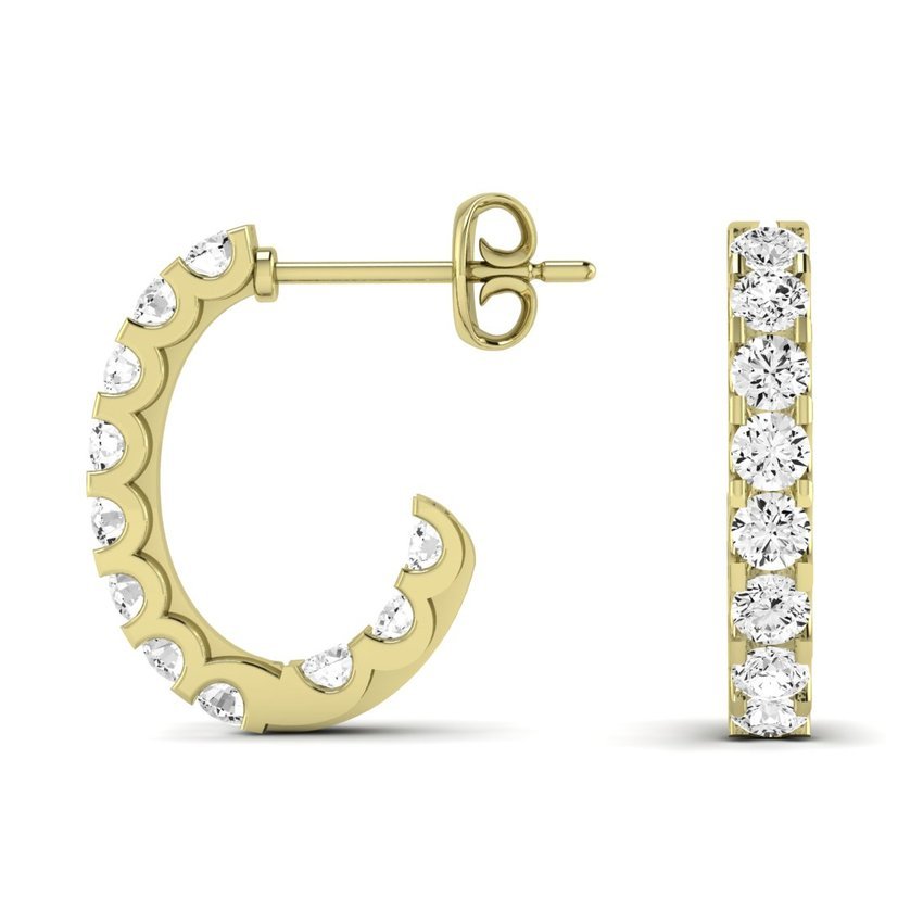 Linden Round Diamond Hoop Earrings (Clarity Enhanced) yellowgold