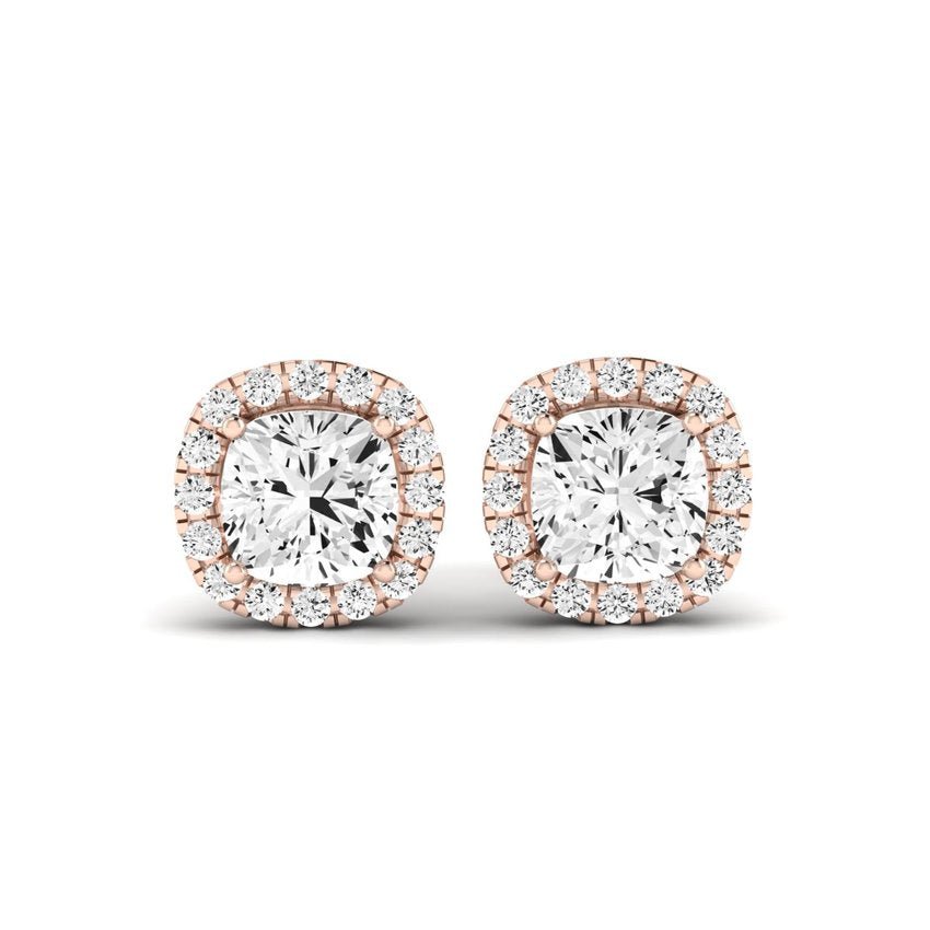 Linden Round Diamond Hoop Earrings (Clarity Enhanced) rosegold