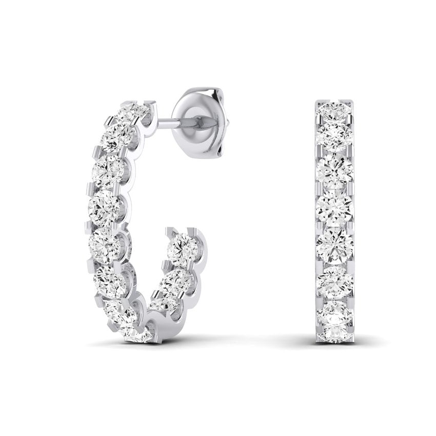 Linden Round Moissanite Hoop Earrings whitegold