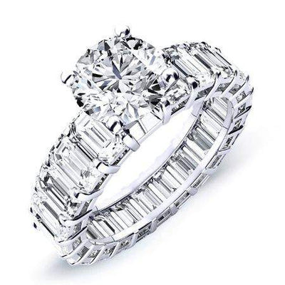 Linnea Round Moissanite Engagement Ring whitegold