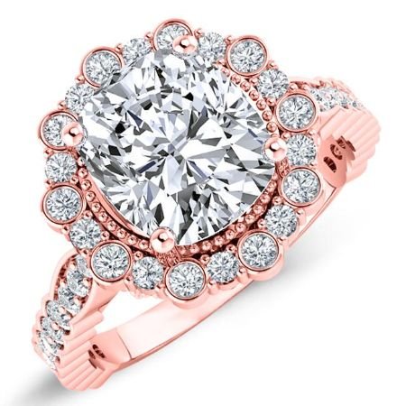 Lita Cushion Moissanite Bridal Set rosegold