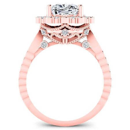Lita Cushion Moissanite Engagement Ring rosegold