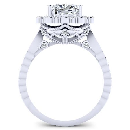 Lita Cushion Moissanite Engagement Ring whitegold