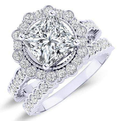 Lita Diamond Matching Band Only (engagement Ring Not Included) For Ring With Princess Center whitegold