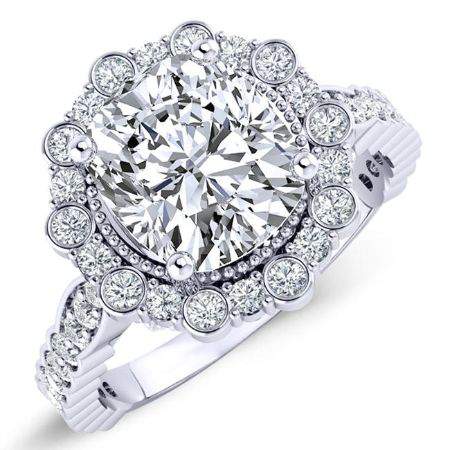 Lita Cushion Diamond Engagement Ring (Lab Grown Igi Cert) whitegold