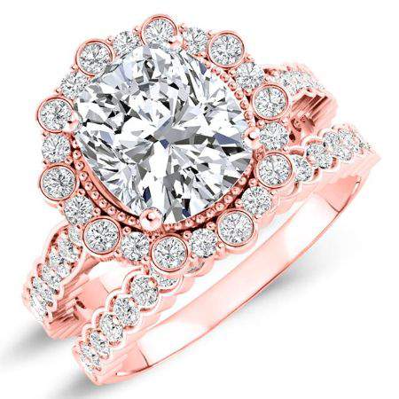 Lita Moissanite Matching Band Only (engagement Ring Not Included) For Ring With Cushion Center rosegold