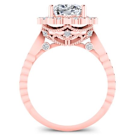 Lita Moissanite Matching Band Only (engagement Ring Not Included) For Ring With Cushion Center rosegold