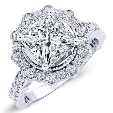 2.00 ct - Lita - Princess Moissanite Engagement Ring
