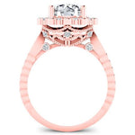 Lita Round Moissanite Engagement Ring rosegold
