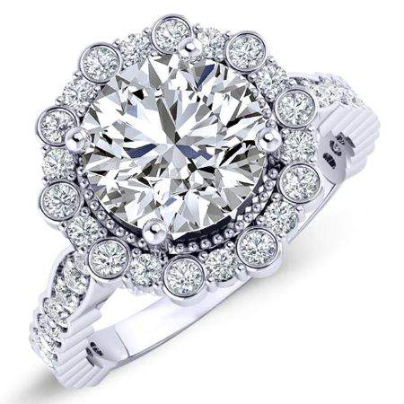 Lita Round Diamond Engagement Ring (Lab Grown Igi Cert) whitegold