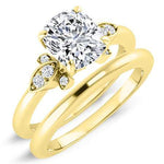 Lobelia Cushion Moissanite Bridal Set yellowgold
