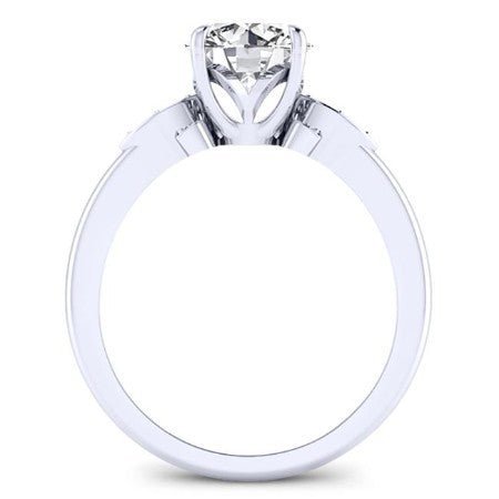 Lobelia Round Diamond Engagement Ring (Lab Grown Igi Cert) whitegold