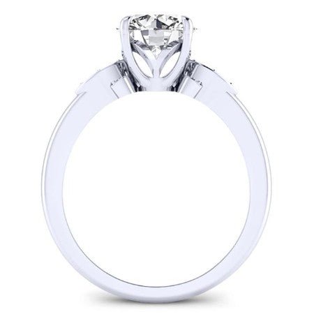 Lobelia Moissanite Matching Band Only (engagement Ring Not Included) For Ring With Round Center whitegold