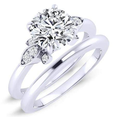 Lobelia Moissanite Matching Band Only (engagement Ring Not Included) For Ring With Round Center whitegold