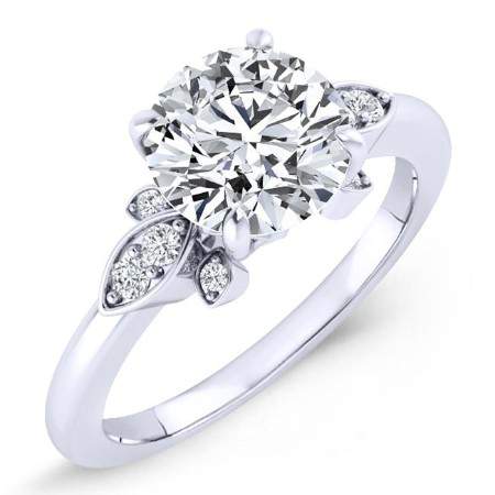 Lobelia Round Diamond Engagement Ring (Lab Grown Igi Cert) whitegold